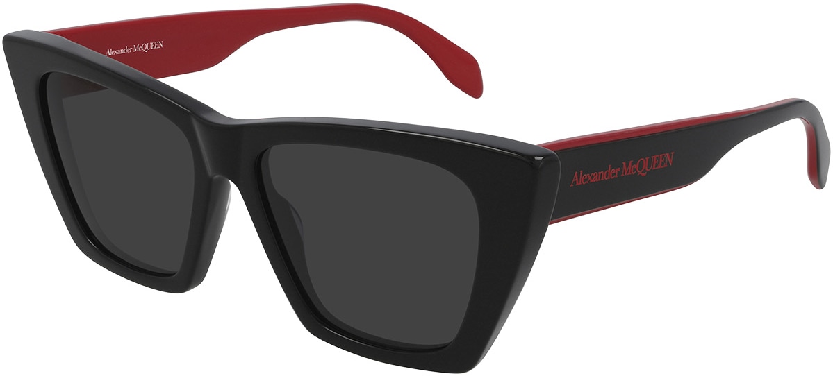 Alexander McQUEEN: Noir Lunettes de Soleil Cat-Eye Selvedge Noir - 1