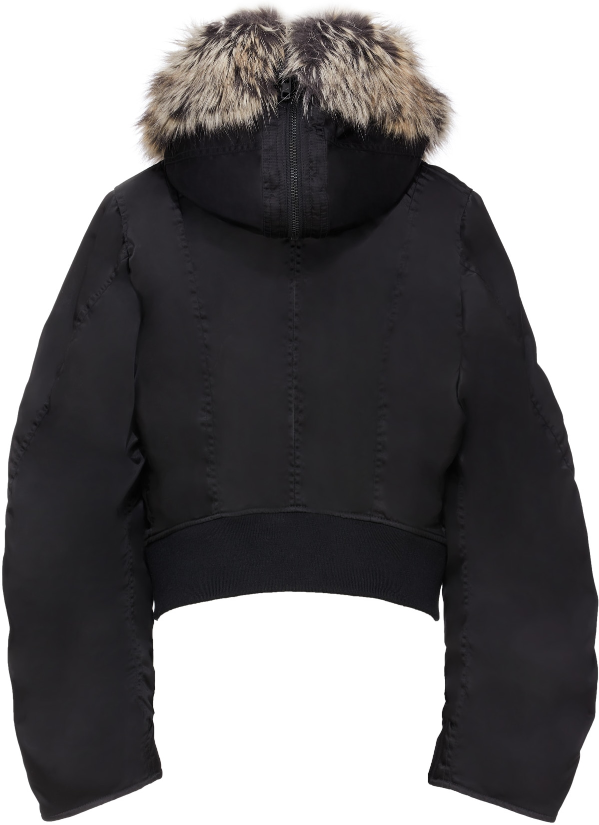 YEEZY: Noir Blouson d'aviateur courte en fourrure Noir - 3