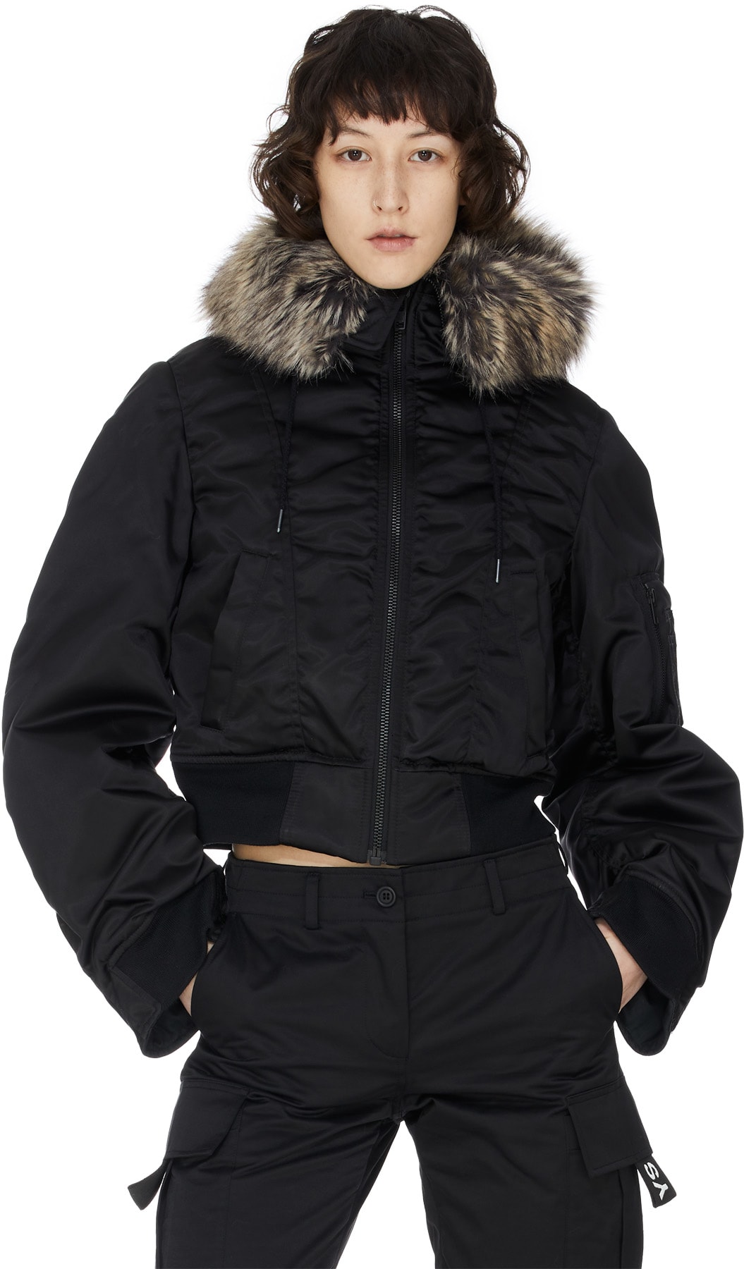 YEEZY: Black Fur Bomber - 4