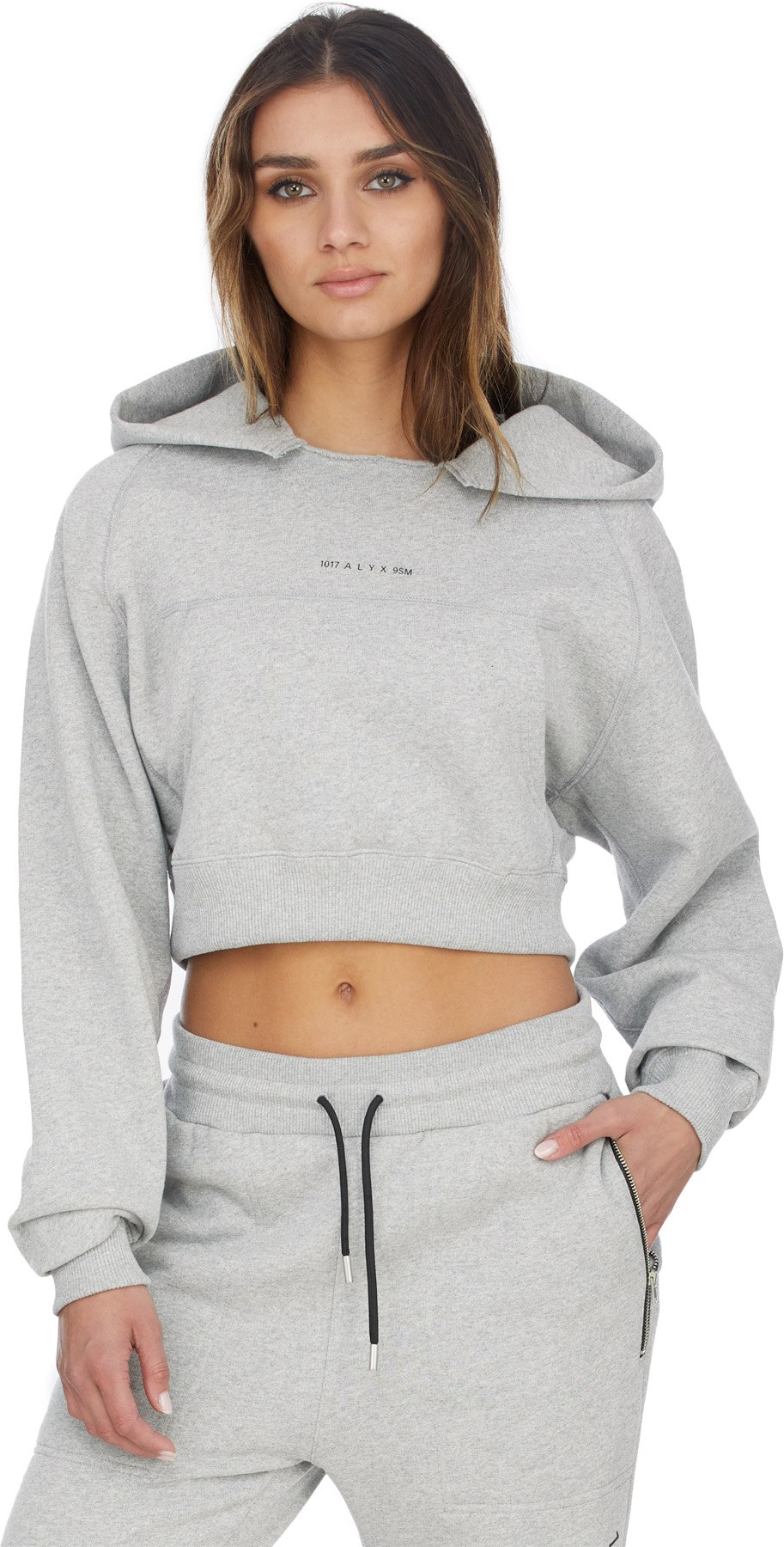 1017 ALYX 9SM: Grey Visual Cropped Hoodie - 3