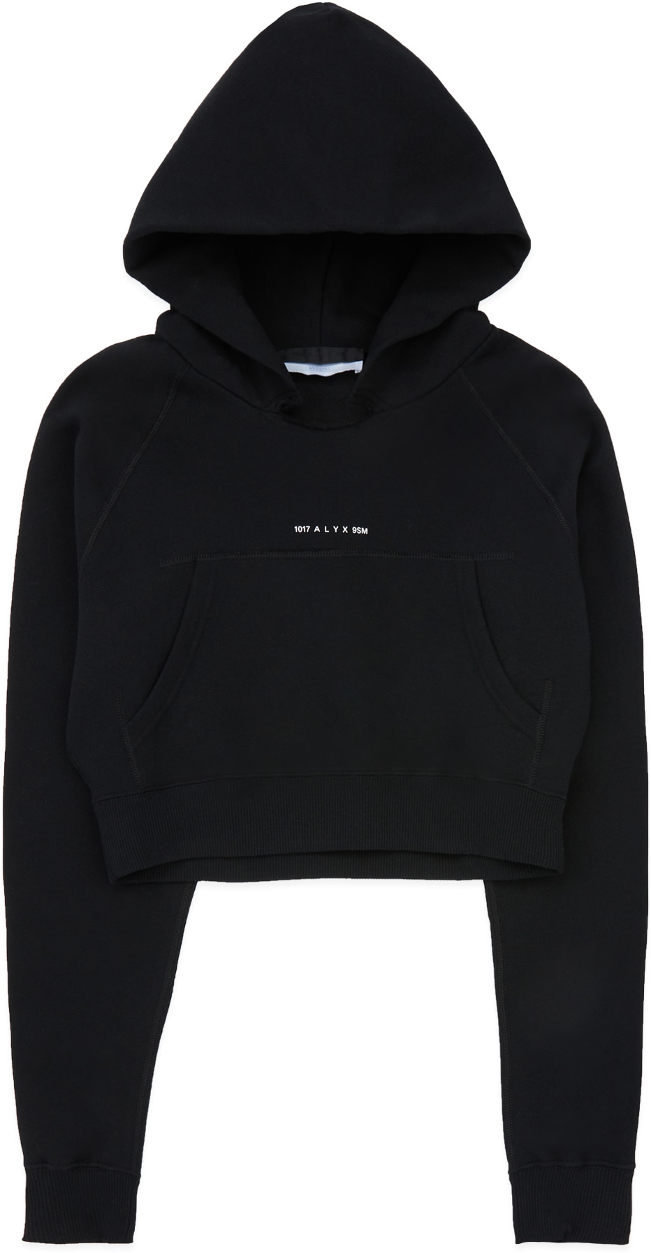 1017 ALYX 9SM: Black Visual Cropped Hoodie - 1