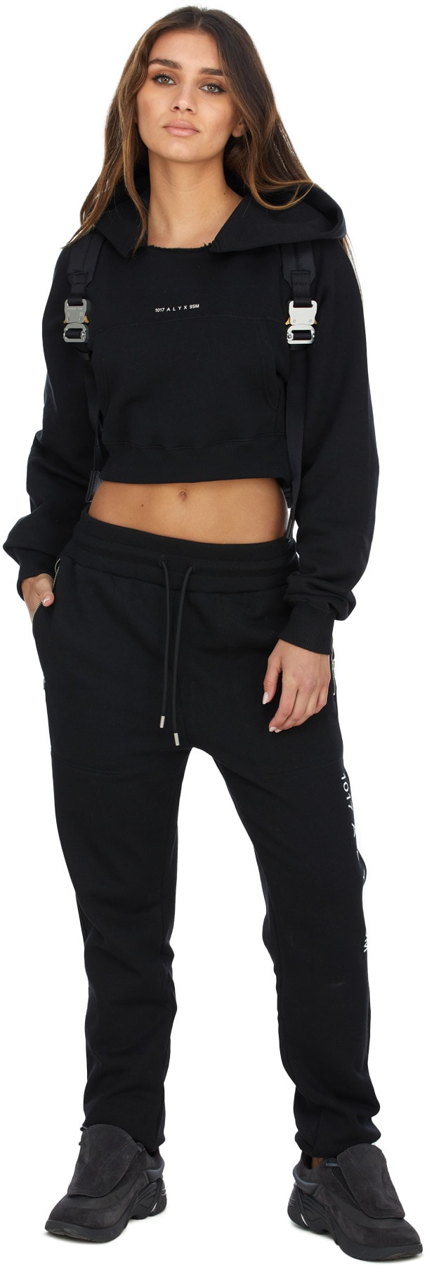 1017 ALYX 9SM: Black Visual Cropped Hoodie - 4