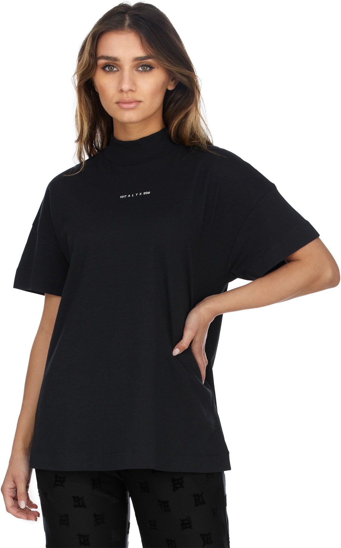 1017 ALYX 9SM: Black Logo Mock Neck T-Shirt - 3