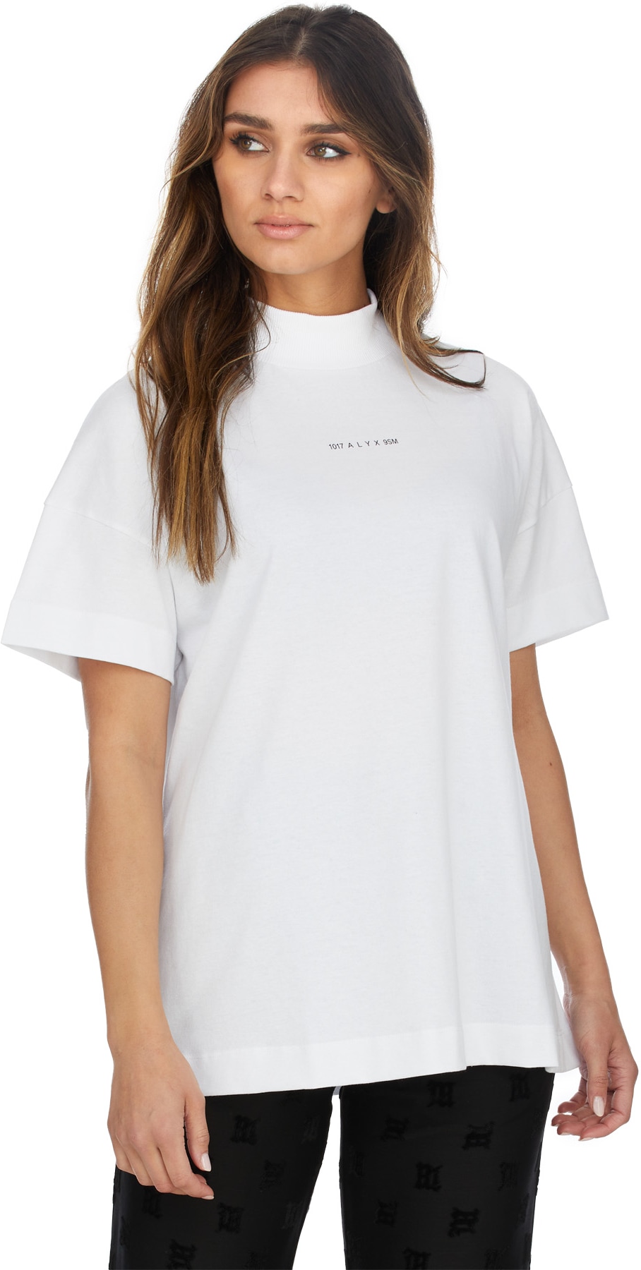 1017 ALYX 9SM: Blanc T-Shirt Logo à Col Montant Blanc - 3