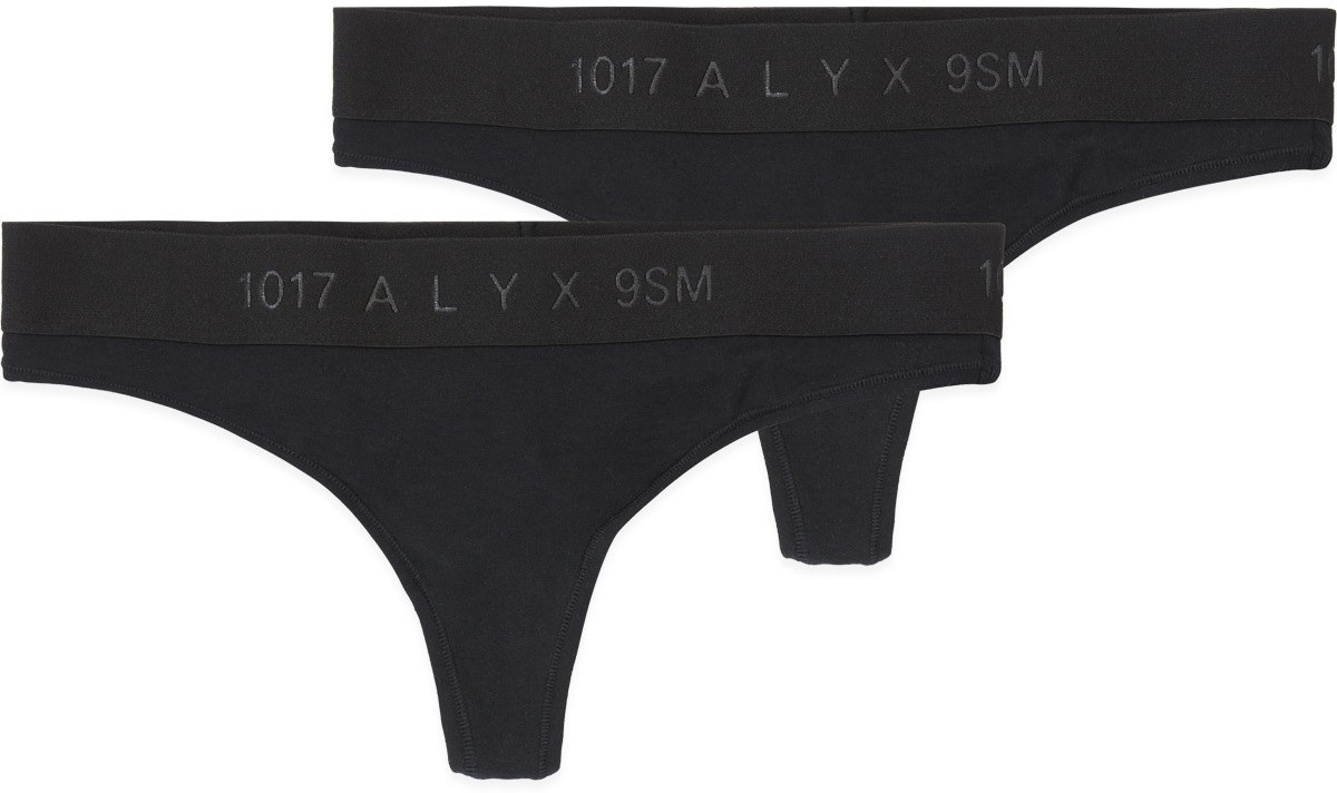 1017 ALYX 9SM: Noir Ensemble de Deux Paires de String Noir - 1