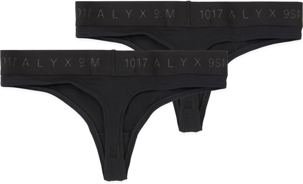 1017 ALYX 9SM: Noir Ensemble de Deux Paires de String Noir - 2