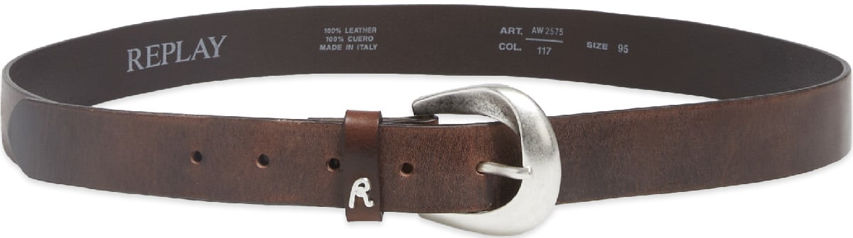 REPLAY: Brown Leather Belt - 1