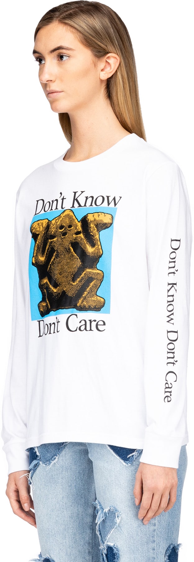 Ashley Williams: White 'Don't Know' Long Sleeve T-Shirt - 2