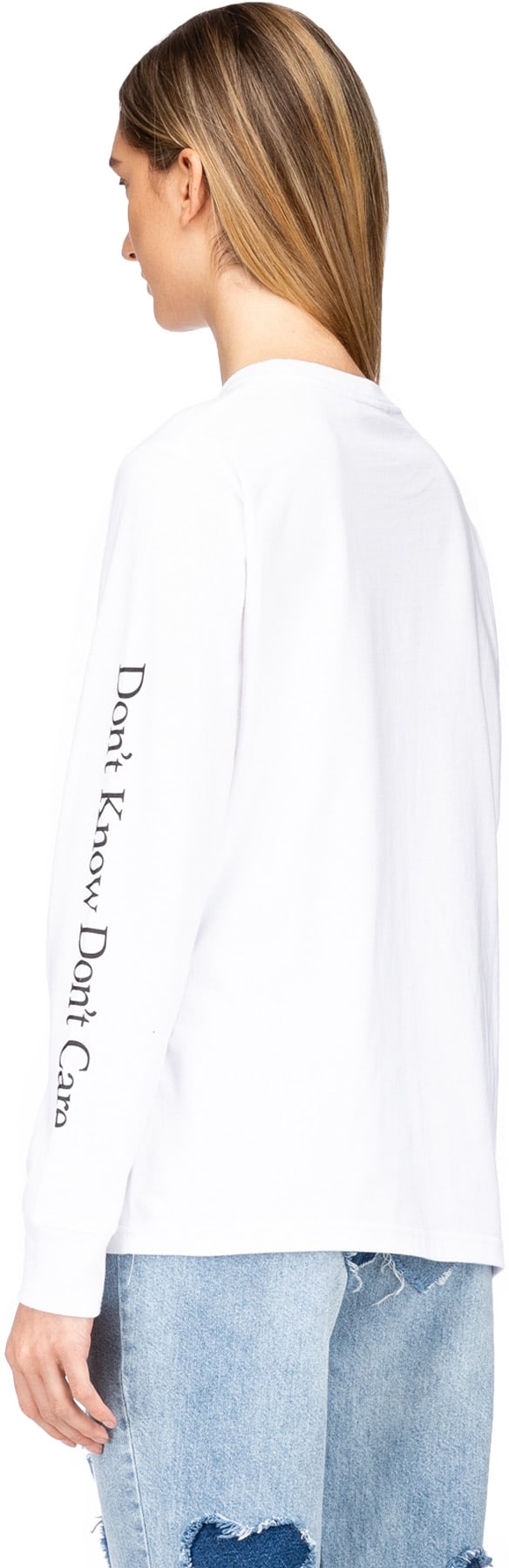 Ashley Williams: White 'Don't Know' Long Sleeve T-Shirt - 3