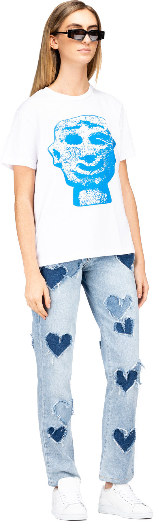 Ashley Williams: White Stone Head T-Shirt - 4