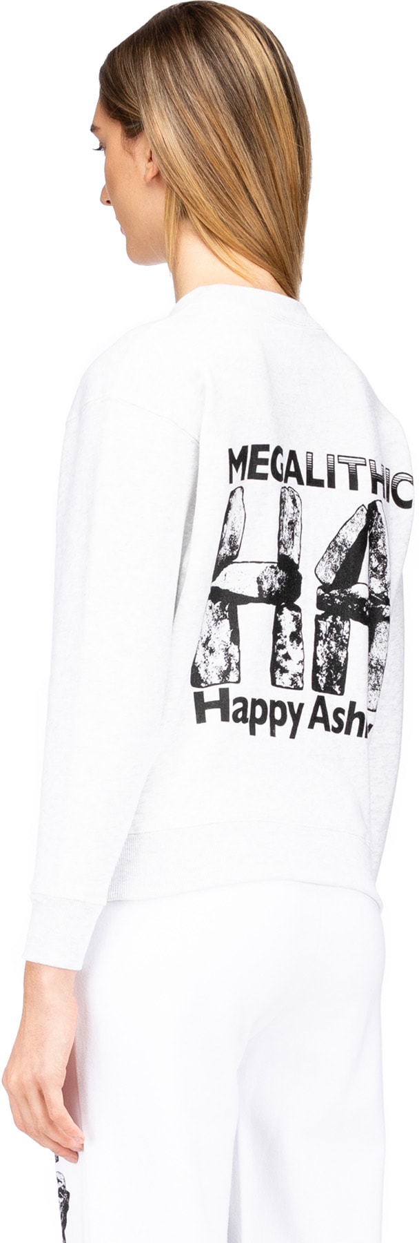 Ashley Williams: Grey Stone Head Crew Sweater - 3