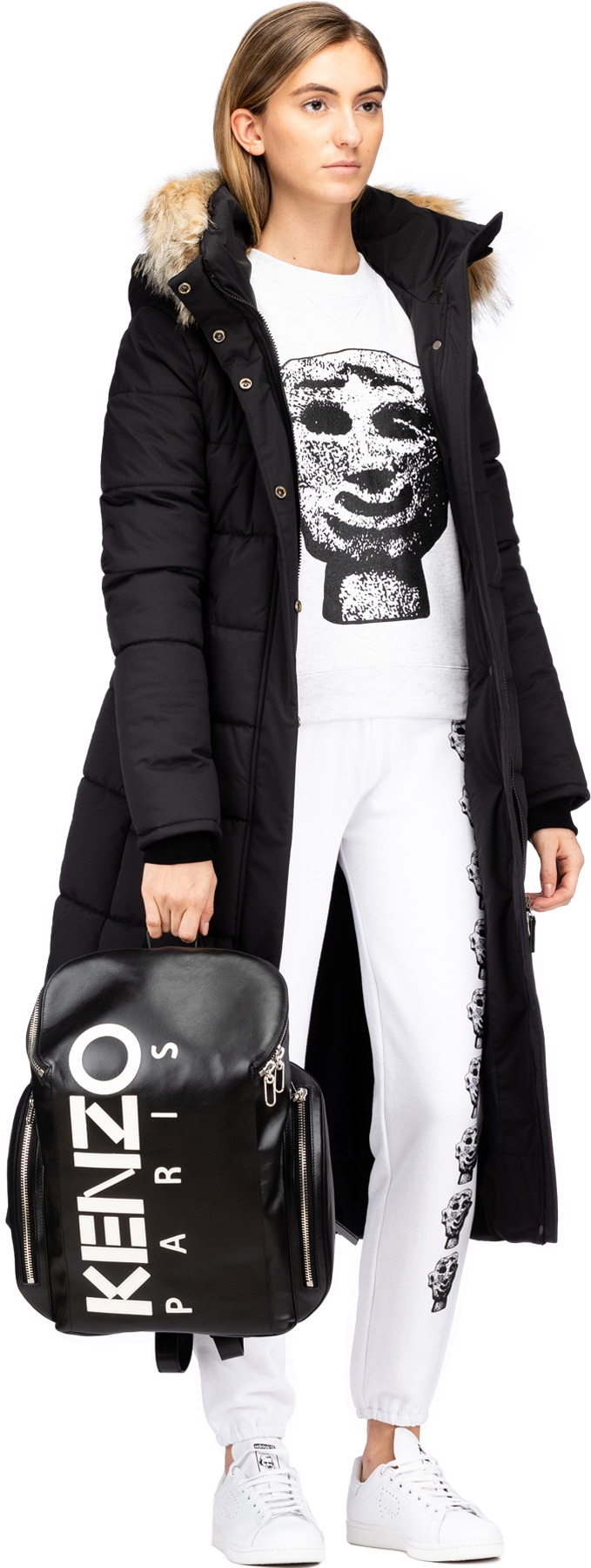 Ashley Williams: Grey Stone Head Crew Sweater - 4