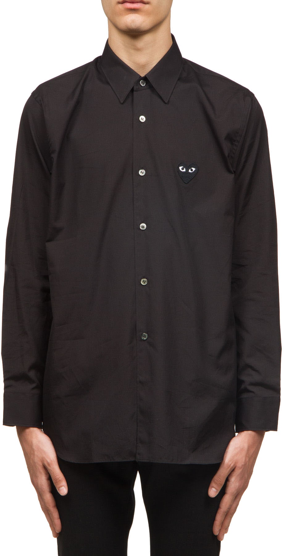Comme des Garçons Play: Noir Chemise Coeur Noir Noir - 1