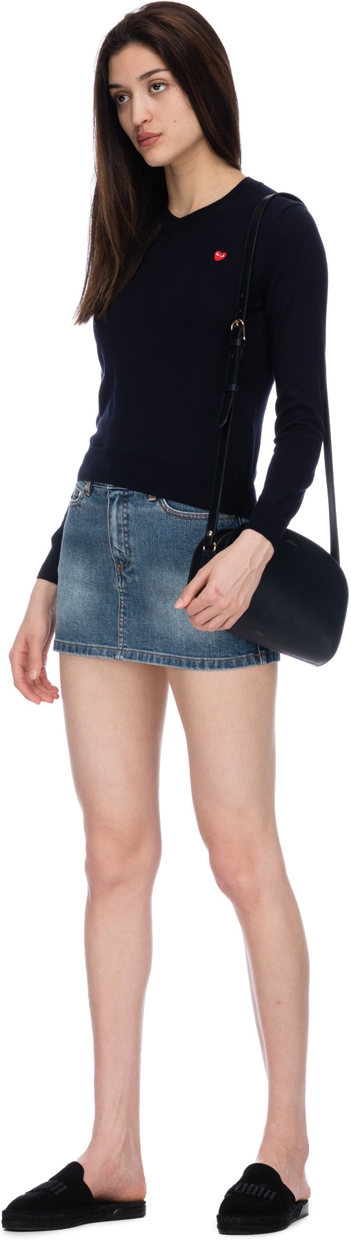 Comme des Garçons Play: Blue Little Red Heart Pullover - 4
