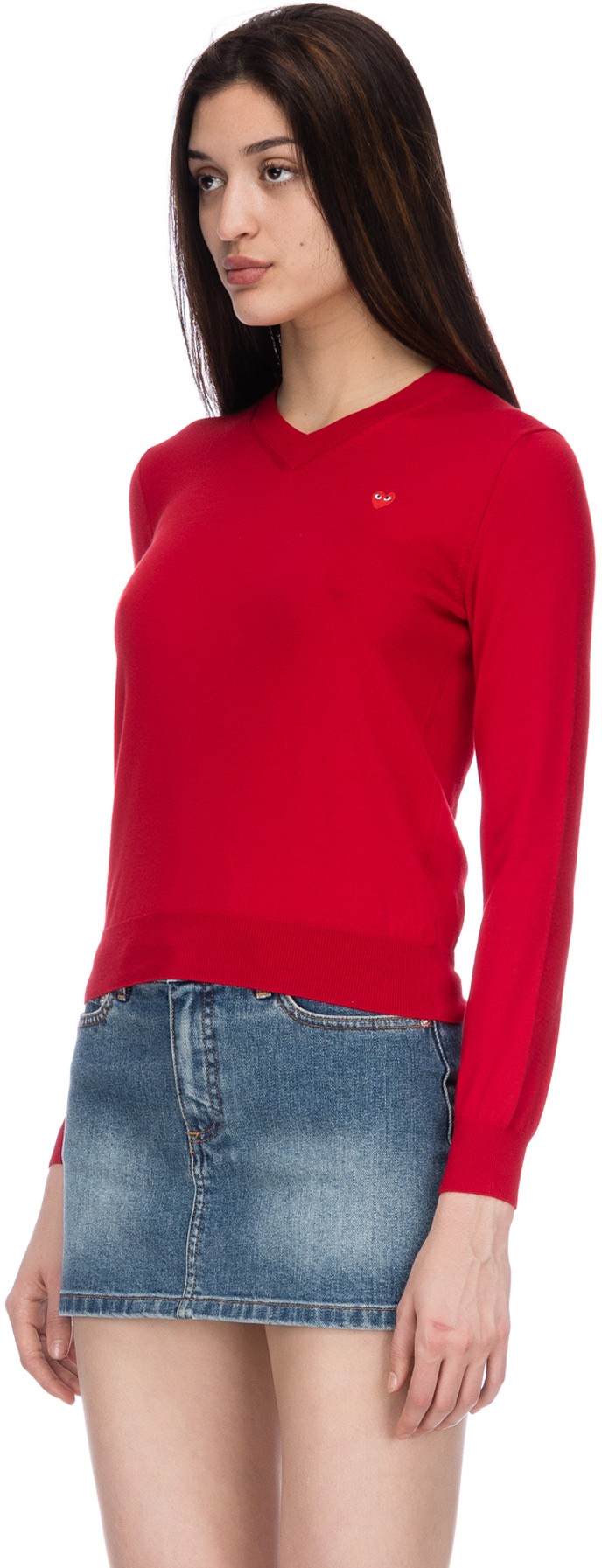Comme des Garçons Play: Rouge Pull Petit Coeur Rouge Rouge - 2