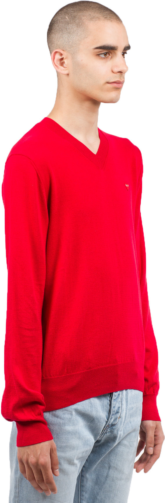 Comme des Garçons Play: Rouge Pull Petit Coeur Rouge Rouge - 2