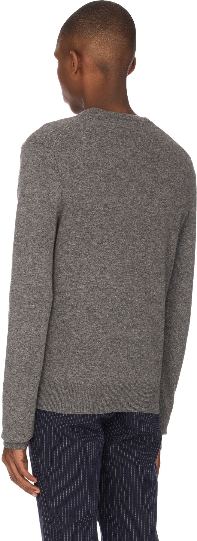 Comme des Garçons Play: Grey Double Heart Pullover - 3