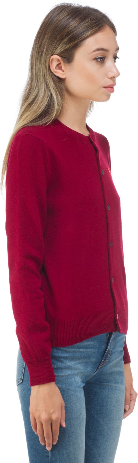 Comme des Garçons Play: Rouge Cardigan Double Coeur Rouge - 2