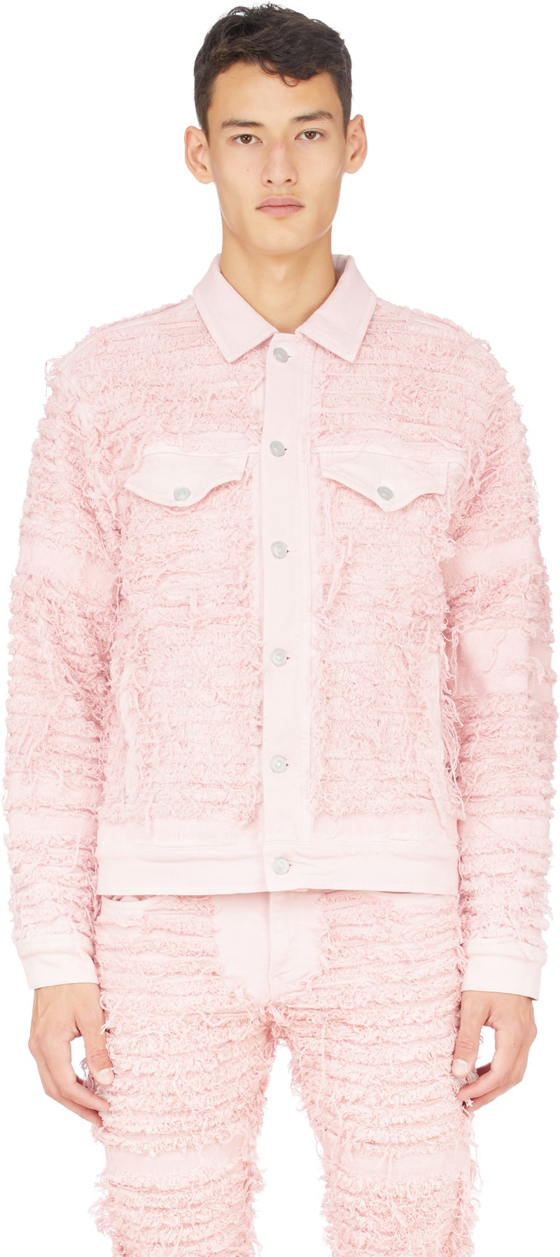 1017 ALYX 9SM: Rose Veste en Jean Blackmeans Rose - 1