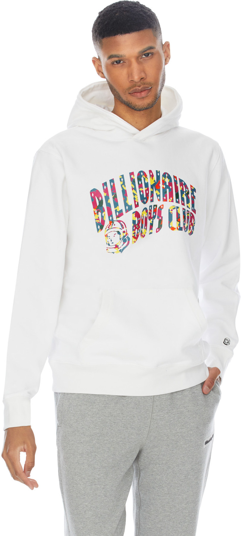 Billionaire Boys Club: White Confetti Fill Arch Logo Hoodie - 3