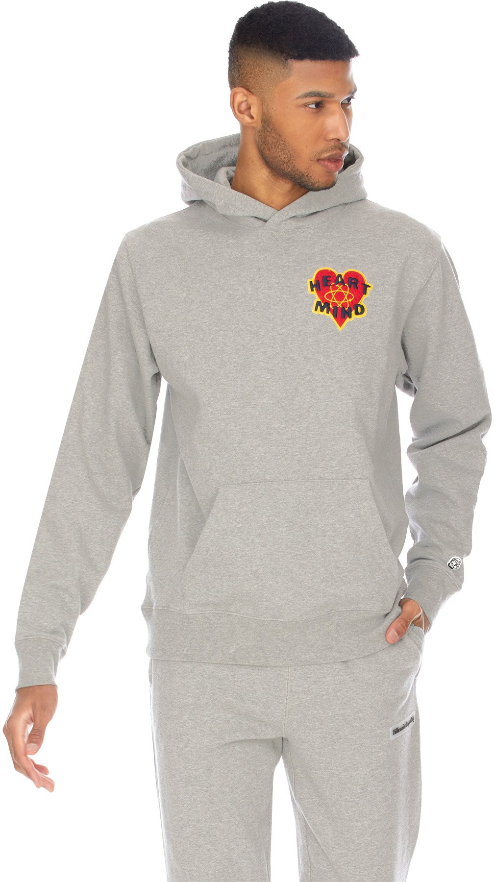 Billionaire Boys Club: Grey Heart & Mind Felt Patch Hoodie - 3