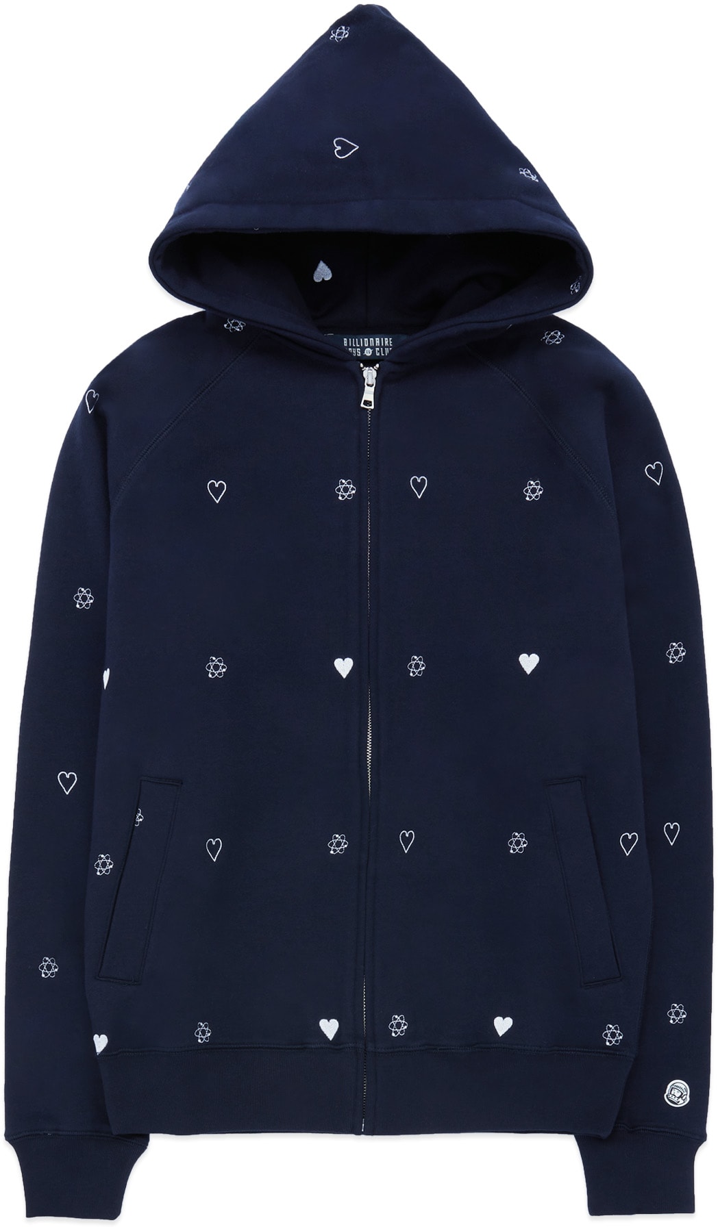 Billionaire Boys Club: Blue Heart & Mind Monogram Embroidered Zip Hoodie - 1
