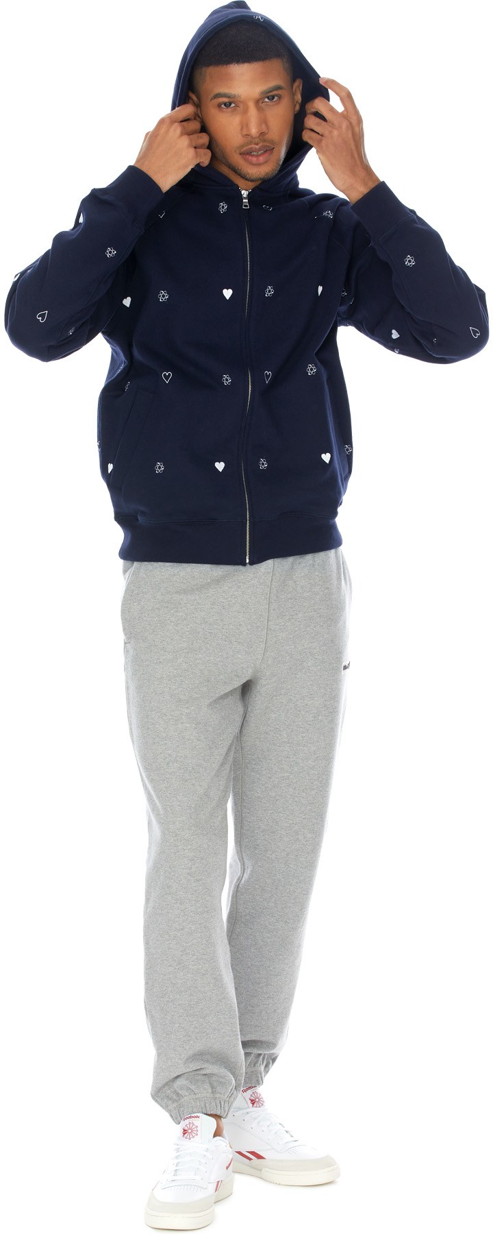 Billionaire Boys Club: Blue Heart & Mind Monogram Embroidered Zip Hoodie - 4