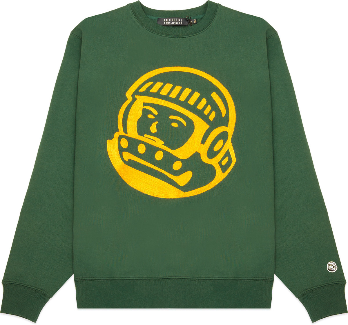 Billionaire Boys Club: Green Chainstitch Astro Logo Crewneck Pullover Sweater - 1