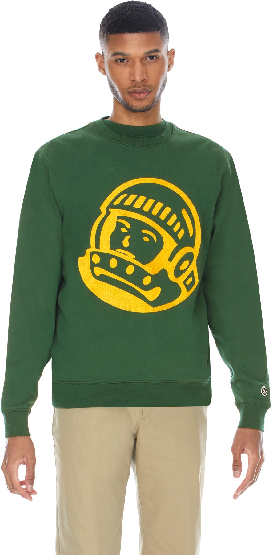 Billionaire Boys Club: Green Chainstitch Astro Logo Crewneck Pullover Sweater - 3