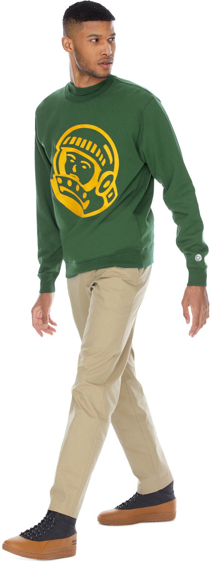 Billionaire Boys Club: Green Chainstitch Astro Logo Crewneck Pullover Sweater - 4