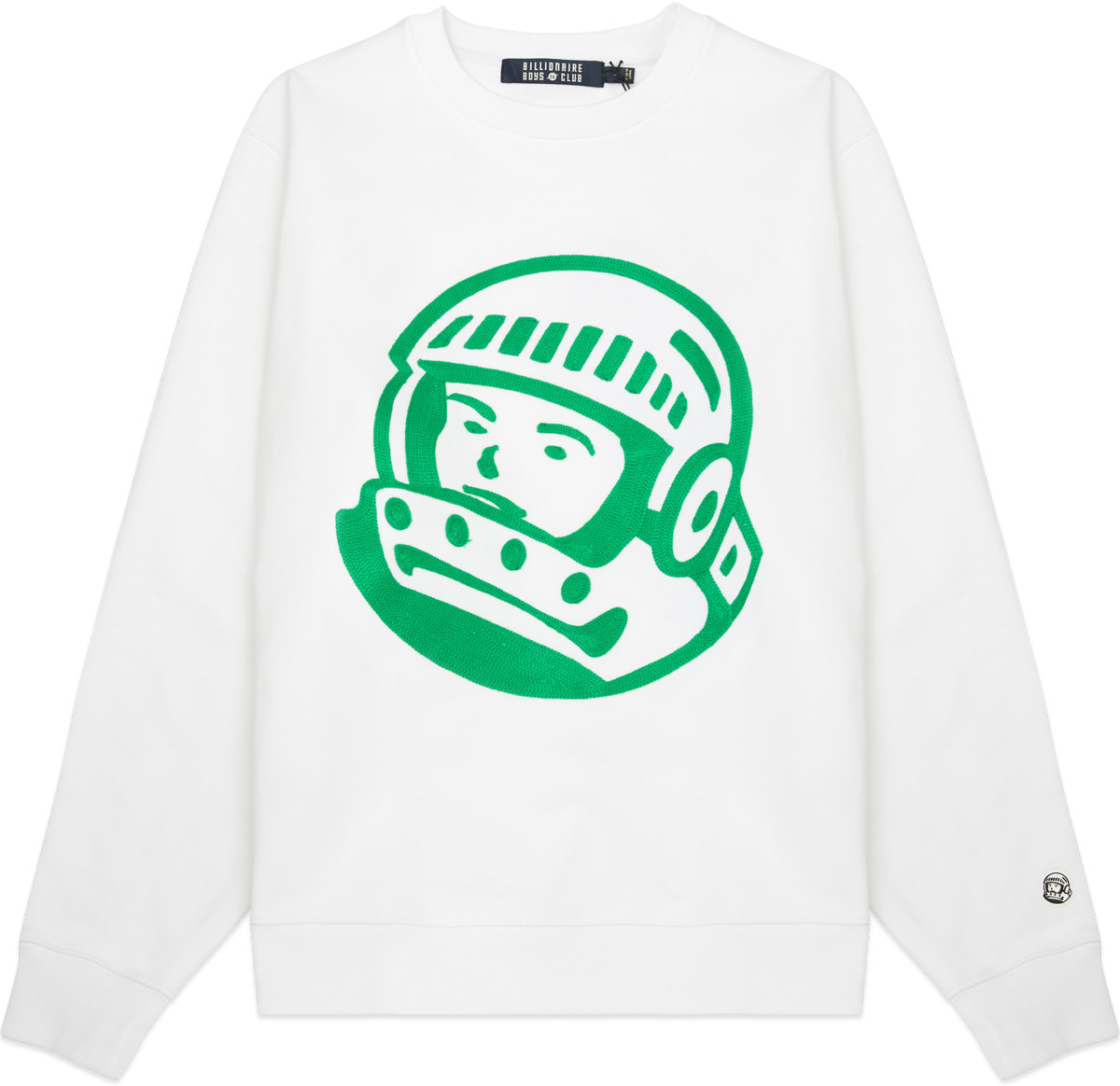 Billionaire Boys Club: White Chainstitch Astro Logo Crewneck Pullover Sweater - 1