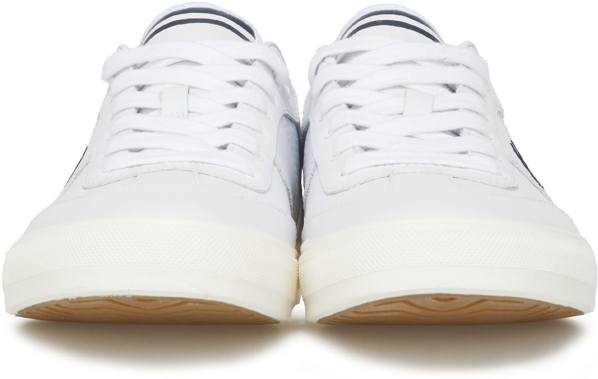 Fred Perry: Blanc Baskets Clay Perf en Cuir Blanc - 3