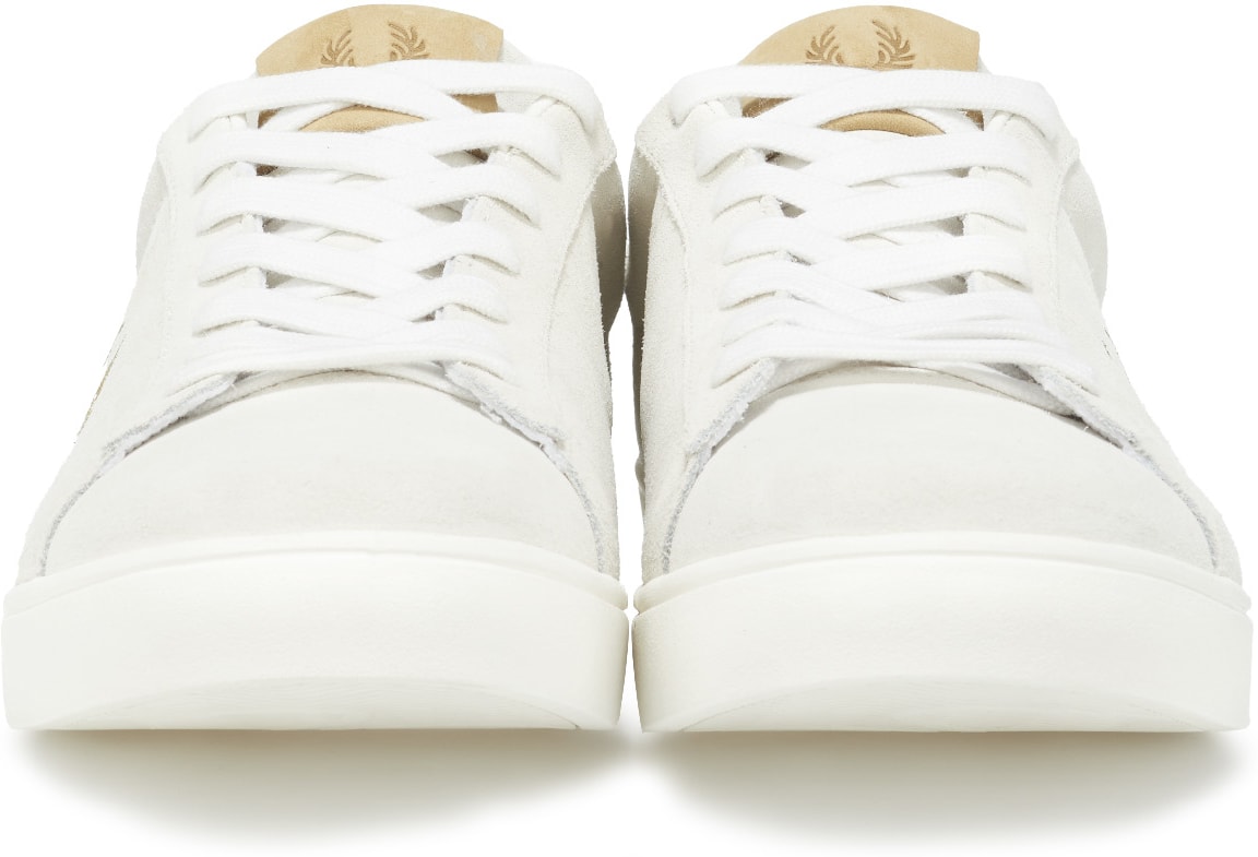 Fred Perry: Blanc Baskets Spencer en Daim Blanc - 3