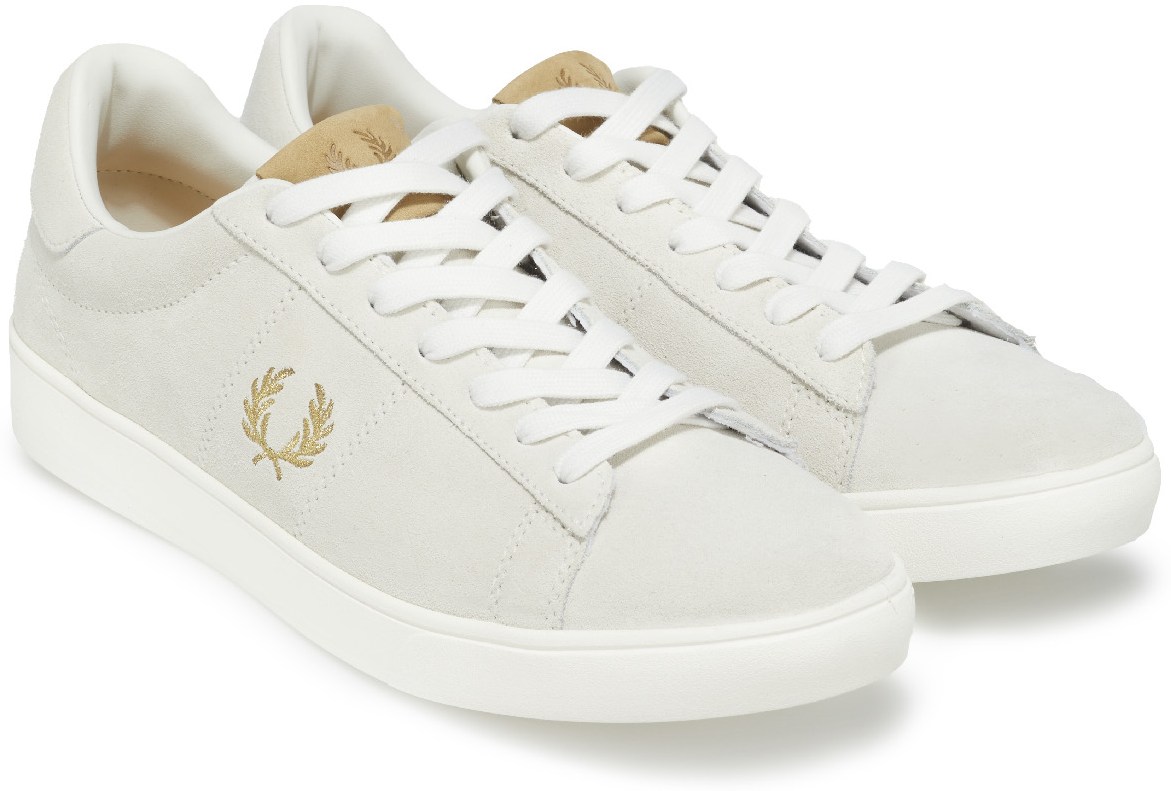 Fred Perry: Blanc Baskets Spencer en Daim Blanc - 4