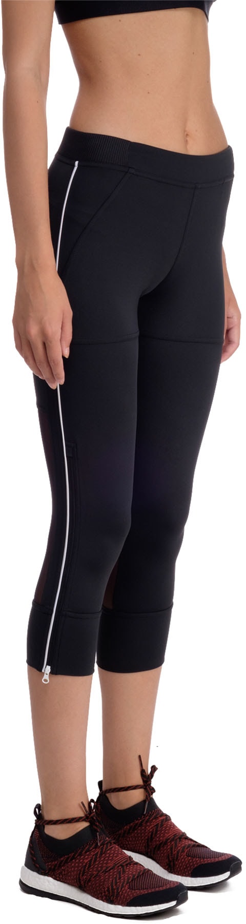 adidas by Stella McCartney: Noir Collants Studio 3/4 Noir - 2