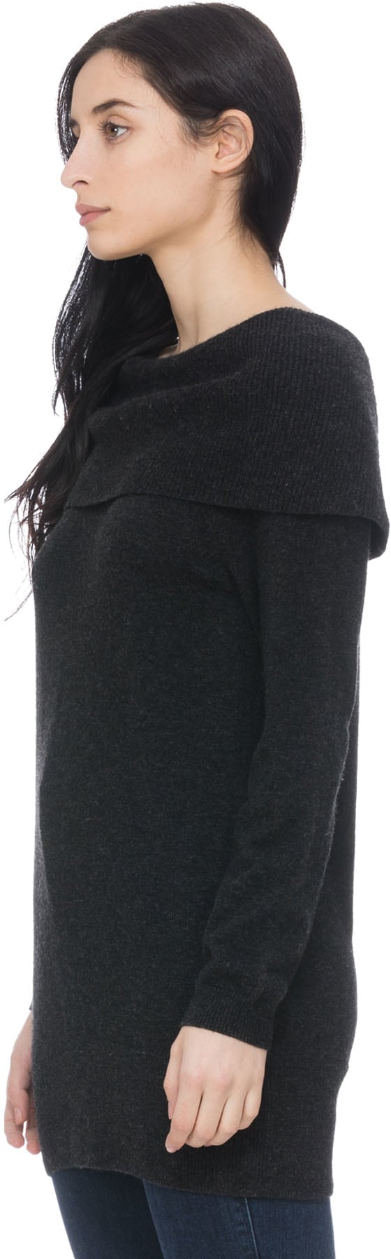 Joie: Grey Sibel Fold Over Tunic Pullover - 2