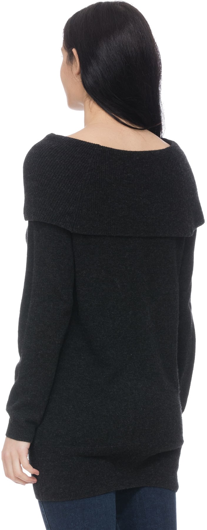 Joie: Grey Sibel Fold Over Tunic Pullover - 3