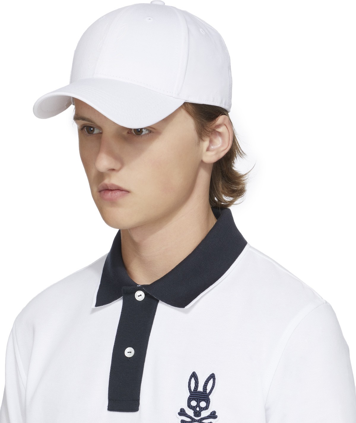 Psycho Bunny: Blanc Casquette de Baseball Owen Blanc - 2