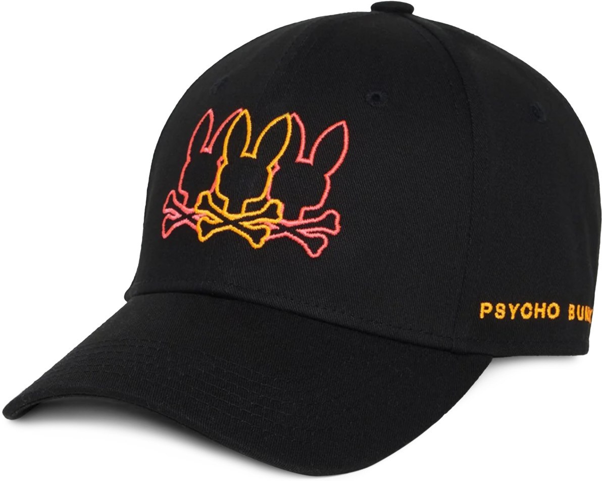 Psycho Bunny: Black Pompey Baseball Cap - 1