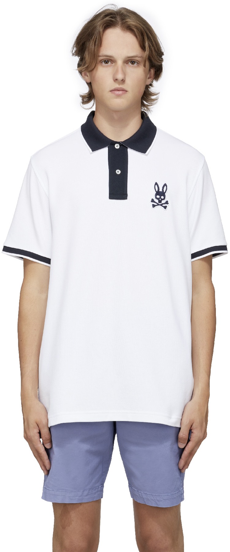 Psycho Bunny: White Liam Polo Shirt - 1