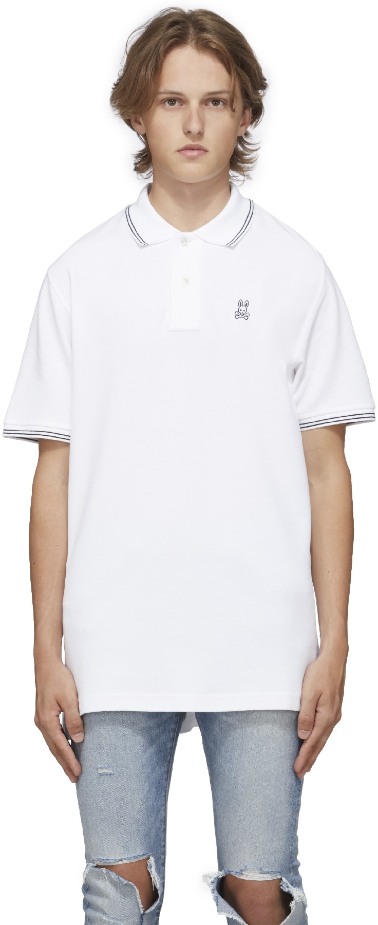 Psycho Bunny: White Logan Polo Shirt - 1