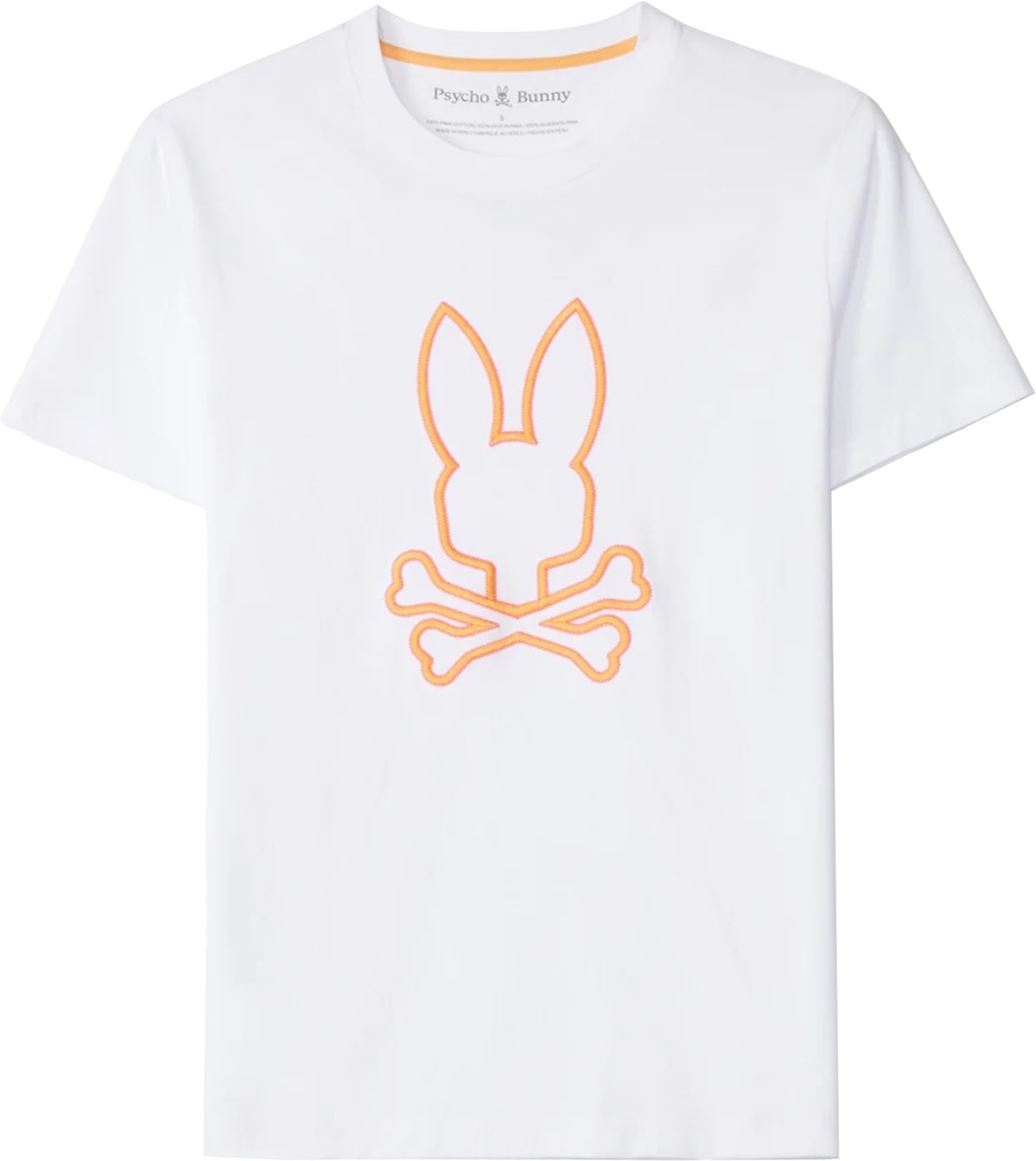 Psycho Bunny: White Floyd Graphic T-Shirt - 1