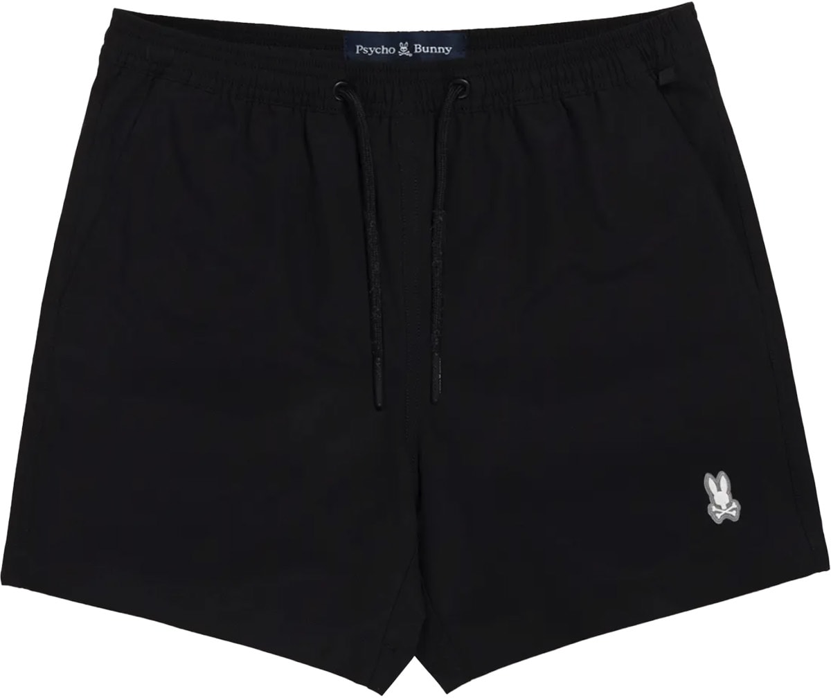 Psycho Bunny: Black Malta Hydrochromic Swim Trunks - 1