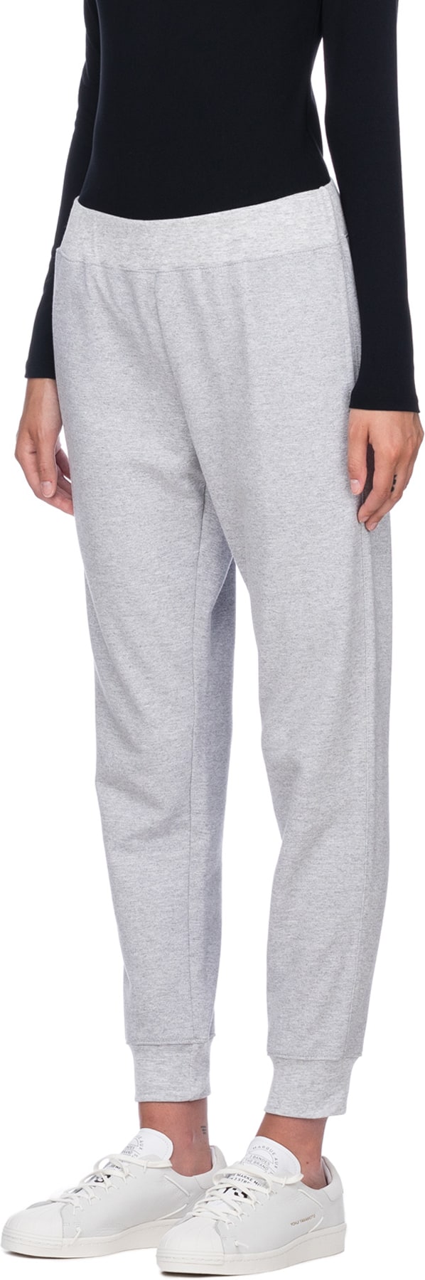 influenceu: Grey High Waisted Basic Gym Pants - 2