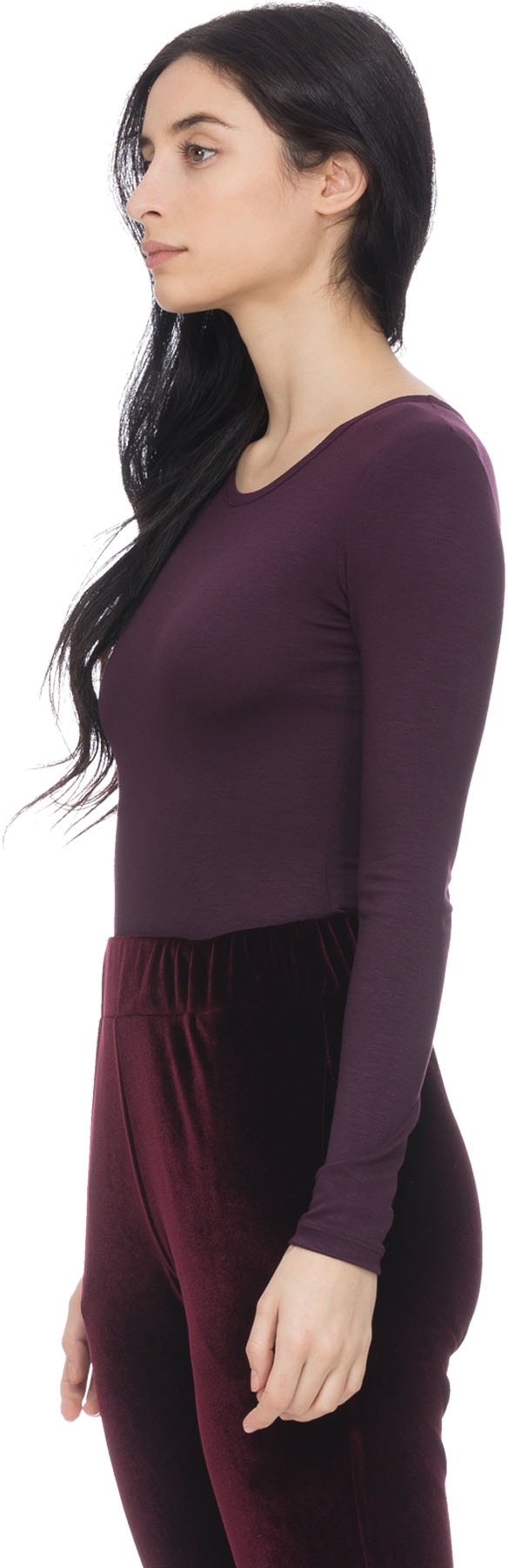 influenceu: Purple Long Sleeve Bodysuit - 2