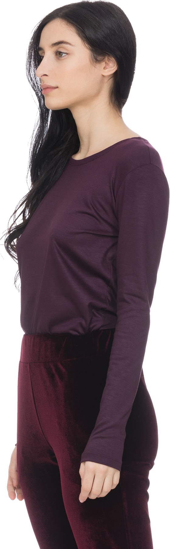 influenceu: Purple Long Sleeve T-Shirt Bodysuit - 2