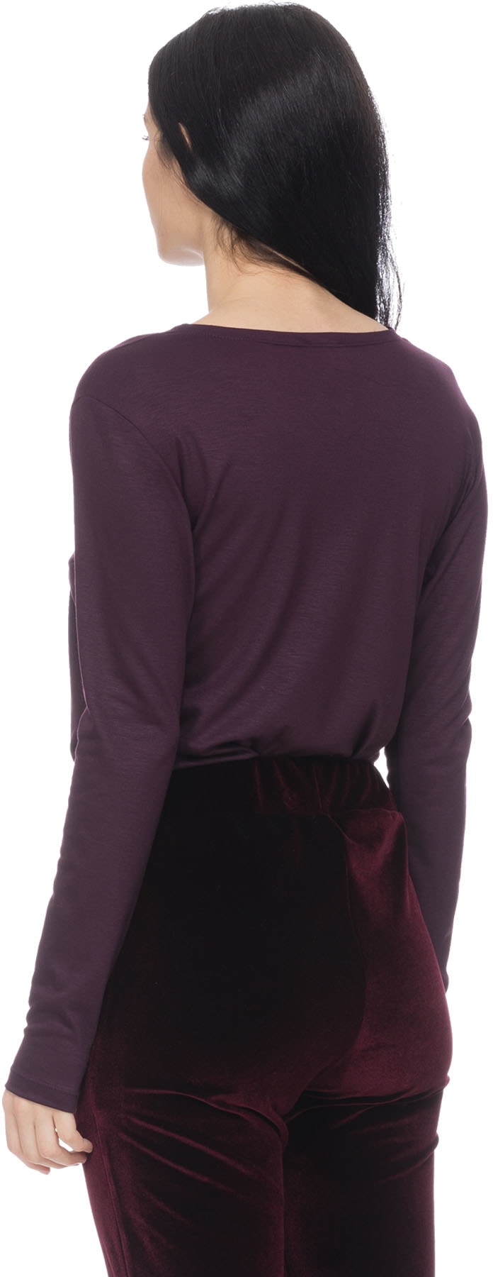 influenceu: Purple Long Sleeve T-Shirt Bodysuit - 3