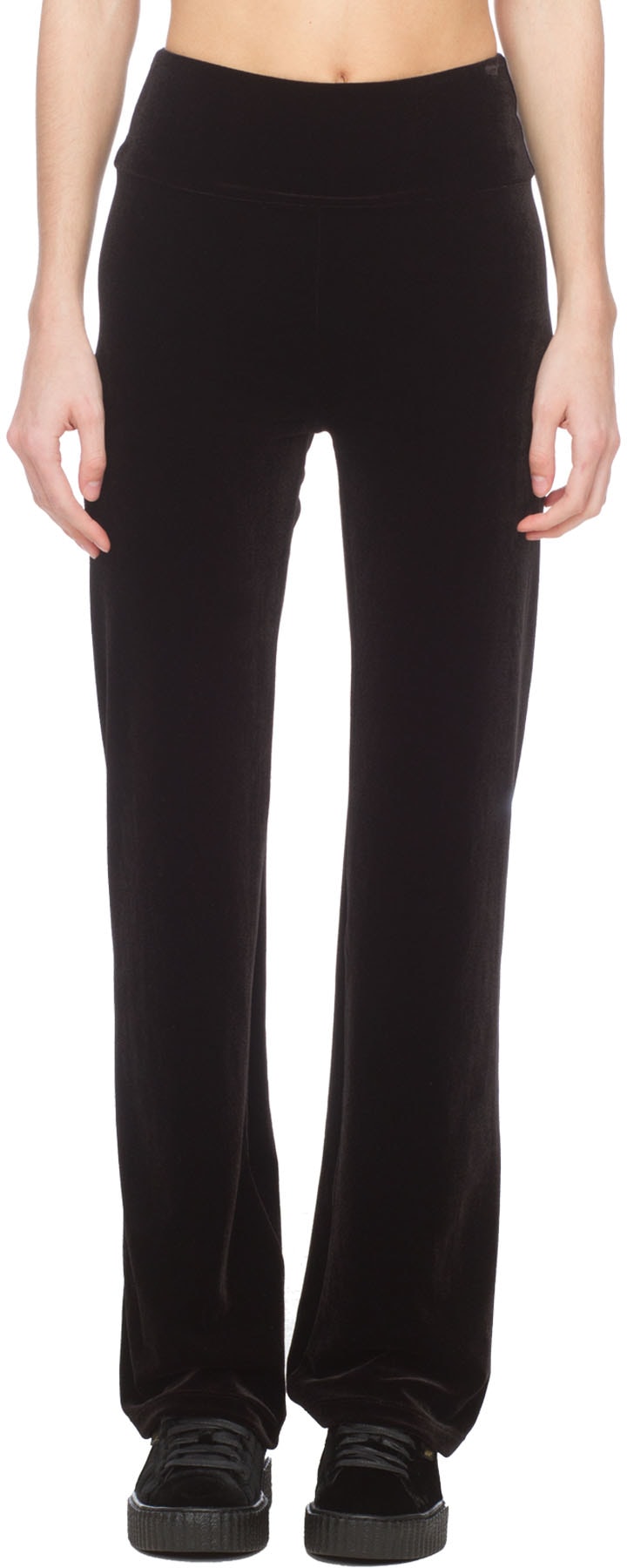 influenceu: Black Wide Leg Lounge Pants - 1