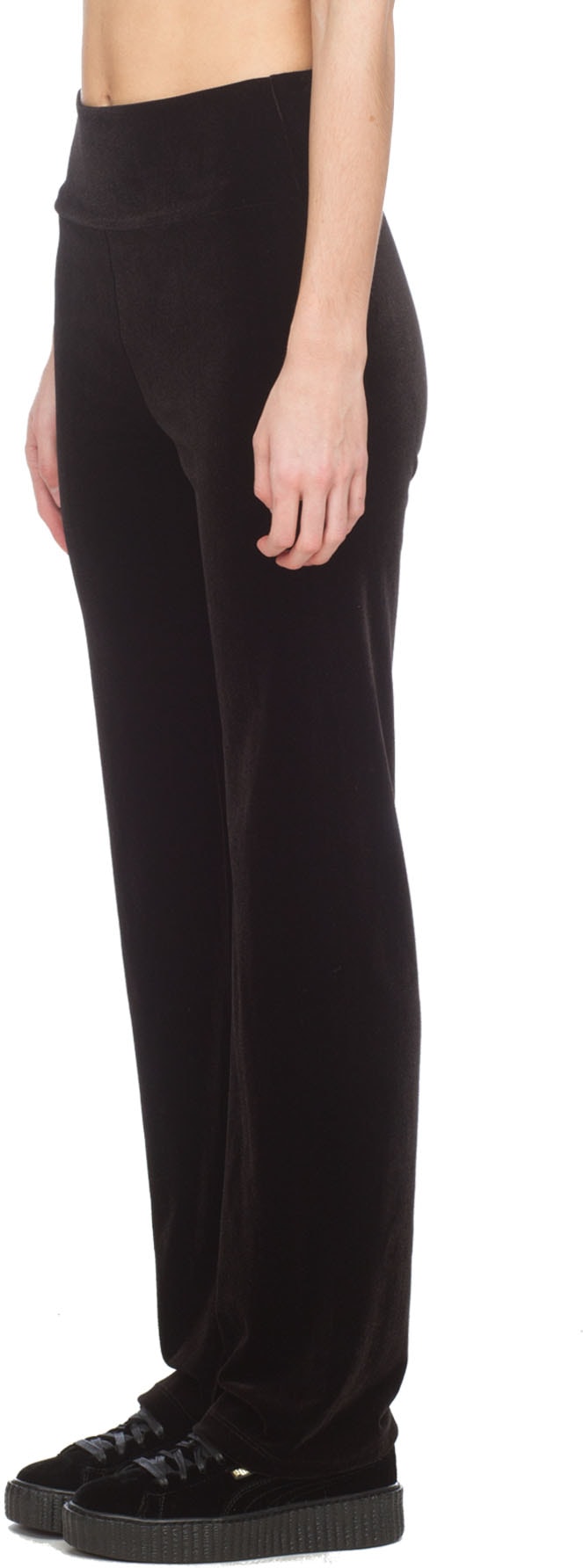 influenceu: Black Wide Leg Lounge Pants - 2