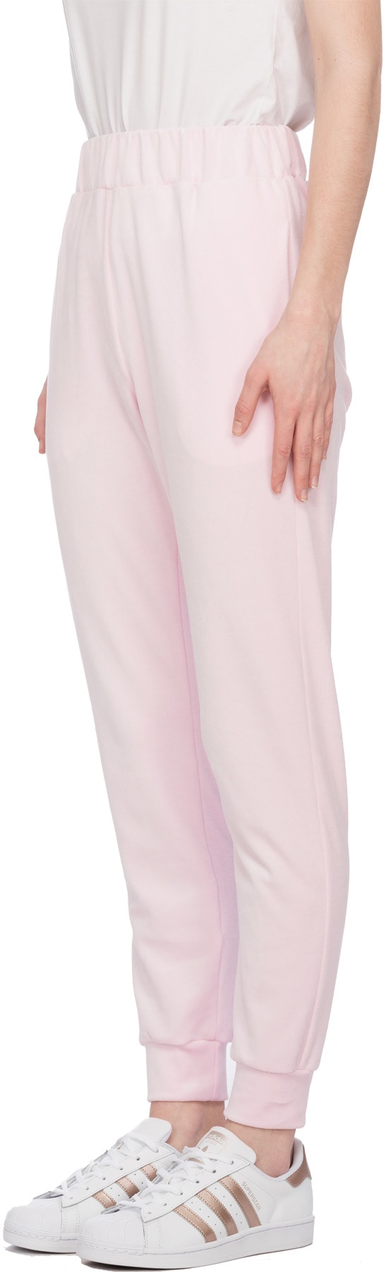Bachour: Pink High Waisted Velour Gym Pant - 2